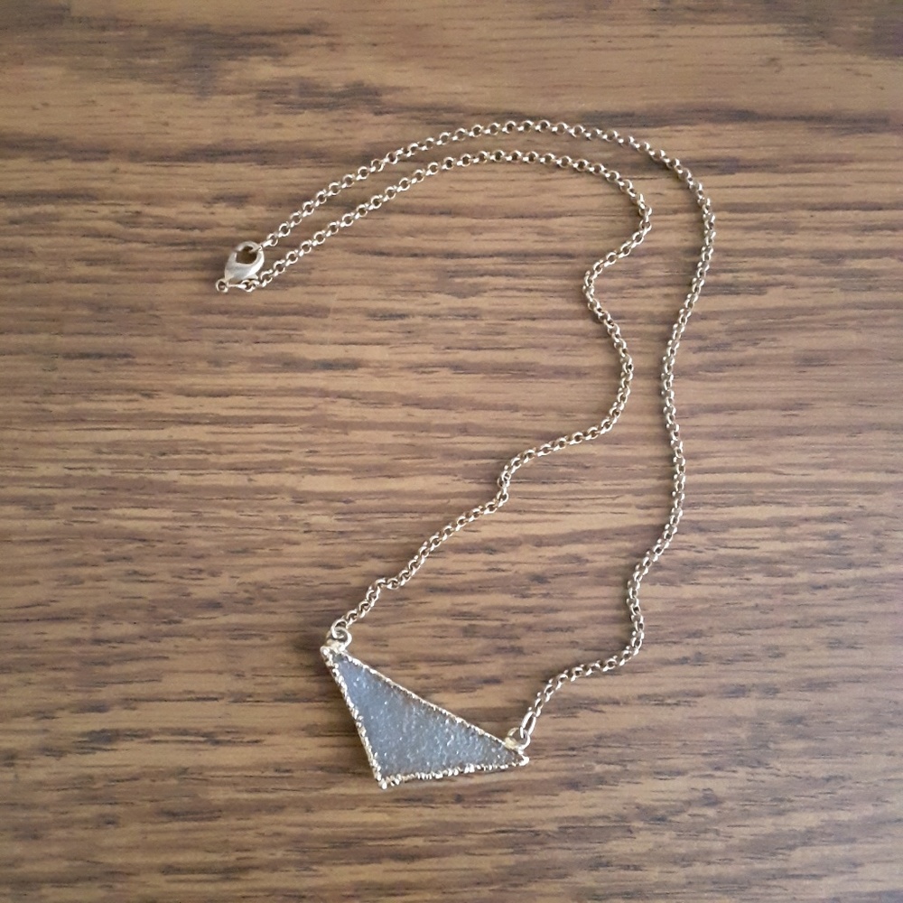Triangular Agate Druzy Necklace